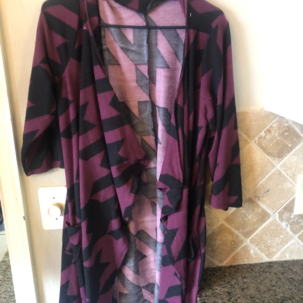 Geo 3/4 Sleeve Long Cardigan